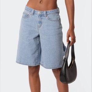 Edikted low rise Bermuda denim carpenter jorts